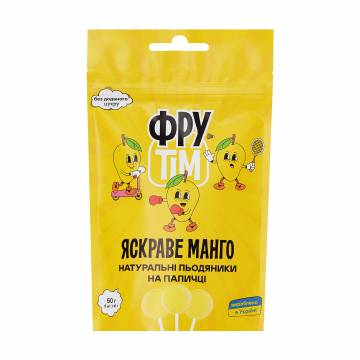 Натуральный леденец на палочке Фрутiм Яркое манго, 5*10 г Натуральный леденец на палочке Фрутiм Яркое манго, 5*10 г