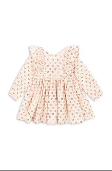 Хлопковое детское платье Konges Sløjd CIANNA LS BOW DRESS GOTS