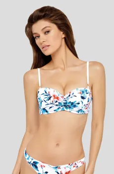 Женский белый лиф от купальника с узором Белый 40D MARC&ANDRE L2001-Y-992