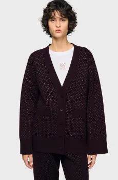 Женский бордовый кардиган Бордовый M Sandro SFPCA01113_Light Purple