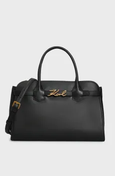 Женская черная кожаная сумка K SIGNATURE TOP HANDLE Черный ONESIZE Karl Lagerfeld A1W30148