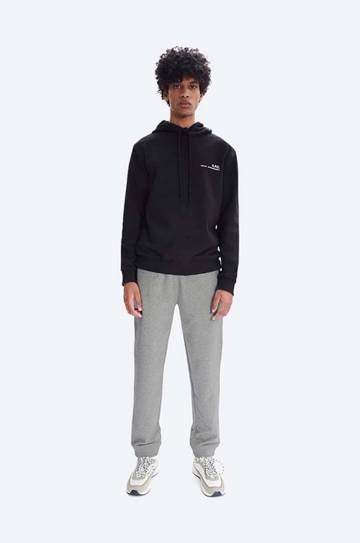 Хлопковая кофта A.P.C. Hoodie Item мужская цвет чёрный с капюшоном однотонная COEAS.H27672-DARKNAVY Хлопковая кофта A.P.C. Hoodie Item мужская цвет чёрный с капюшоном однотонная COEAS.H27672-DARKNAVY