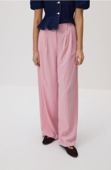 Reserved - Вільні штани зі складками - пастельний рожевий - 946HF-03X