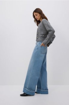 Reserved - Джинси кльош із підвернутим краєм - синій - 625GT-55J