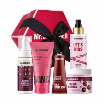 Подарочный набор для тела и рук Mr.Scrubber Cherry Kiss, 5 предметов Подарочный набор для тела и рук Mr.Scrubber Cherry Kiss, 5 предметов