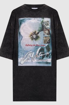 Серое платье-футболка с принтом ADV