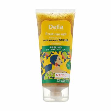 Скраб для лица и тела Delia Cosmetics 2 в 1 Fruit Me Up! Face & Body Scrub с ароматом манго, 200 мл Скраб для лица и тела Delia Cosmetics 2 в 1 Fruit Me Up! Face & Body Scrub с ароматом манго, 200 мл