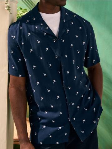 Віскозна сорочка - темно-синій