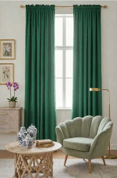Велюрова штора - синьо-зелений