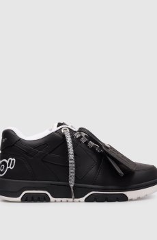 Черные кожаные кроссовки Out Of Office с логотипом
