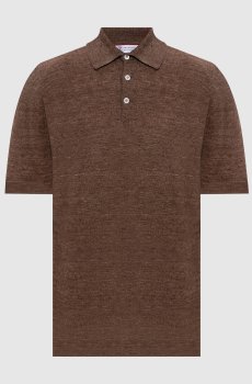 Коричневое поло с леном