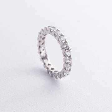 Cеребряное кольцо с дорожкой камней (фианиты) 1393 Cеребряное кольцо с дорожкой камней (фианиты) 1393