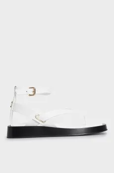 Женские белые кожаные сандалии ILIANNA Белый 36 DKNY K1493527