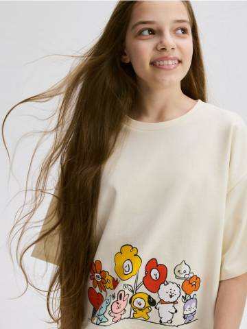 Reserved - GIRLS` T-SHIRT - нюдовий - 949EK-02X Reserved - GIRLS` T-SHIRT - нюдовий - 949EK-02X