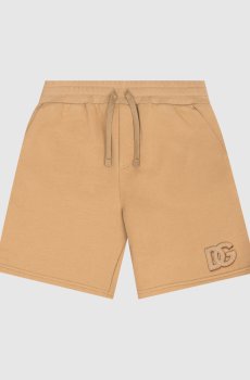 Детские коричневые шорты с монохромной нашивкой
