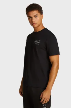 Мужская черная футболка MONOTYPE PRINTED LABEL TEE Черный M Tommy Hilfiger MW0MW37454
