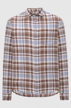 Коричневая рубашка в клетку