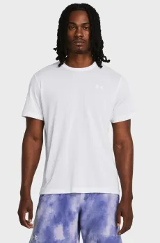 Мужская белая футболка UA LAUNCH SHORTSLEEVE Белый M Under Armour 1382582-100