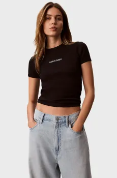 Женская черная футболка SS CONTOUR Черный XS Calvin Klein Jeans LV047G816G