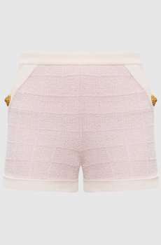 Розовые твидовые шорты в клетку