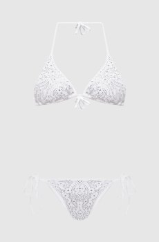 Белый купальник Texano с кристаллами