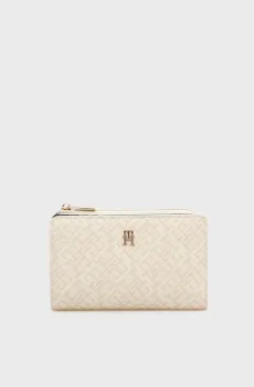 Женский бежевый кошелек с узором CON BIFOLD Бежевый ONESIZE Tommy Hilfiger AW0AW18594