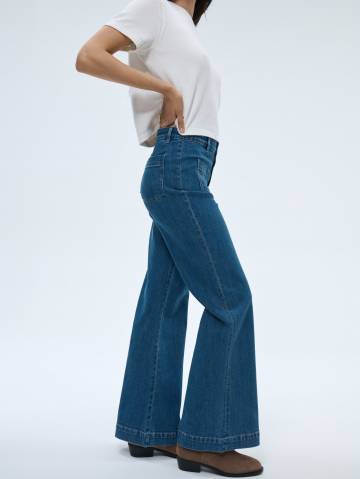 Mohito - Розкльошені джинси з високою посадкою - синій - 42