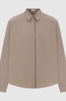 Коричневая рубашка с цепочкой мониль