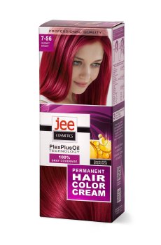 Уценка! Стойкая крем-краска для волос Jee Cosmetics Permanent Hair Color Cream 7-56 Яркий гранат, 115 мл