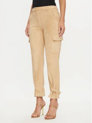 Guess Штани з тканини New Marzia W4YB08 WE0L0 Бежевий Relaxed Fit Guess Штани з тканини New Marzia W4YB08 WE0L0 Бежевий Relaxed Fit