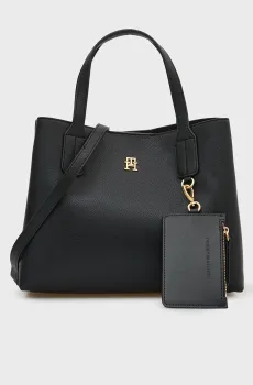 Женская черная сумка ICON MINI SATCHEL Черный ONESIZE Tommy Hilfiger AW0AW18722