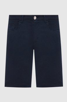 Голубые шорты с вышивкой монограммы логотипа