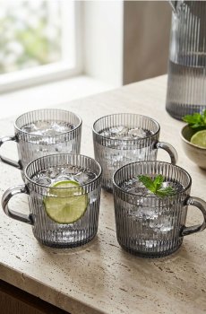 Кухоль, 4 шт. - темно-сірий