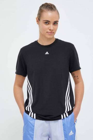 Футболка для тренинга adidas Performance Train Icons 3-Stripes цвет чёрный Футболка для тренинга adidas Performance Train Icons 3-Stripes цвет чёрный