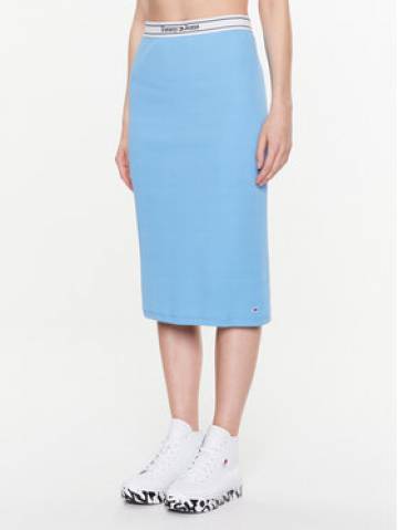 Tommy Jeans Спідниця-олівець Logo Waistband DW0DW15430 Блакитний Slim Fit Tommy Jeans Спідниця-олівець Logo Waistband DW0DW15430 Блакитний Slim Fit