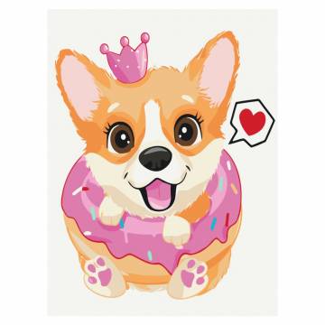 Картина за номерами Brushme Принцеса коргі (KBS7102) Картина за номерами Brushme Принцеса коргі (KBS7102)
