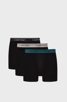 Мужские черные боксеры (3 шт) BOXER BRIEF Черный S Calvin Klein 000NB2570A
