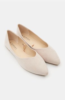 Балетки зі штучної замші - бежевий