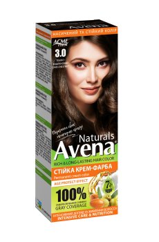 Стойкая крем-краска для волос Acme Color Avena Naturals Permanent Cream Color 3.0 Темно-каштановый, 115 мл