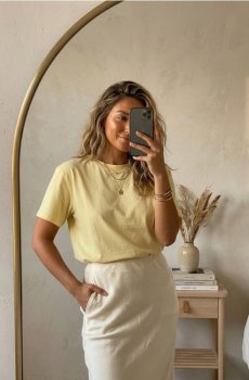 Бавовняна футболка basic - yellow jeans