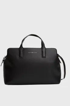 Женская черная сумка TH LOGOTAPE SATCHEL Черный ONESIZE Tommy Hilfiger AW0AW17634