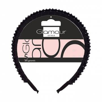 Обруч для волос Inter-Vion Glamour с черными кристаллами, 1 шт Обруч для волос Inter-Vion Glamour с черными кристаллами, 1 шт