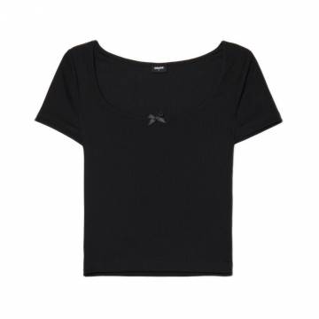 Cropp - Футболка з трикотажу в рубчик - чорний Cropp - Футболка з трикотажу в рубчик - чорний