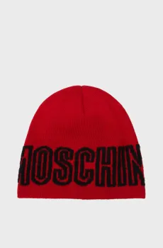 Женская красная шерстяная шапка Красный ONESIZE Moschino 65280 - M2566