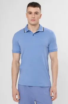 Мужское голубое поло Голубой M BOSS 50562481;459