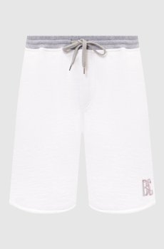 Белые шорты с принтом монограммы