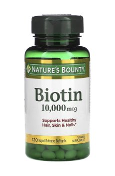 Биотин Natures Bounty Biotin 10000 мкг, 120 гелевых капсул