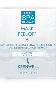 Успокаивающая альгинатная маска для чувствительной кожи лица Keenwell SPA Of Beauty-Mask Peel-Off 6 с алоэ вера, 25 г