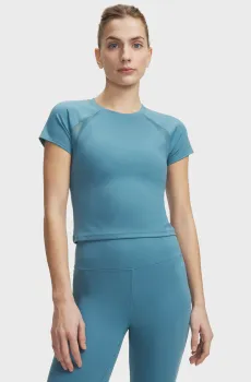 Женская голубая футболка Motion Mesh SS Голубой L Under Armour 6011045-466