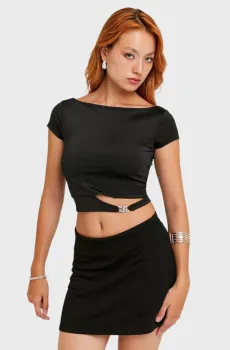 Женский черный топ Черный XS Tally Weijl STSPEBINER